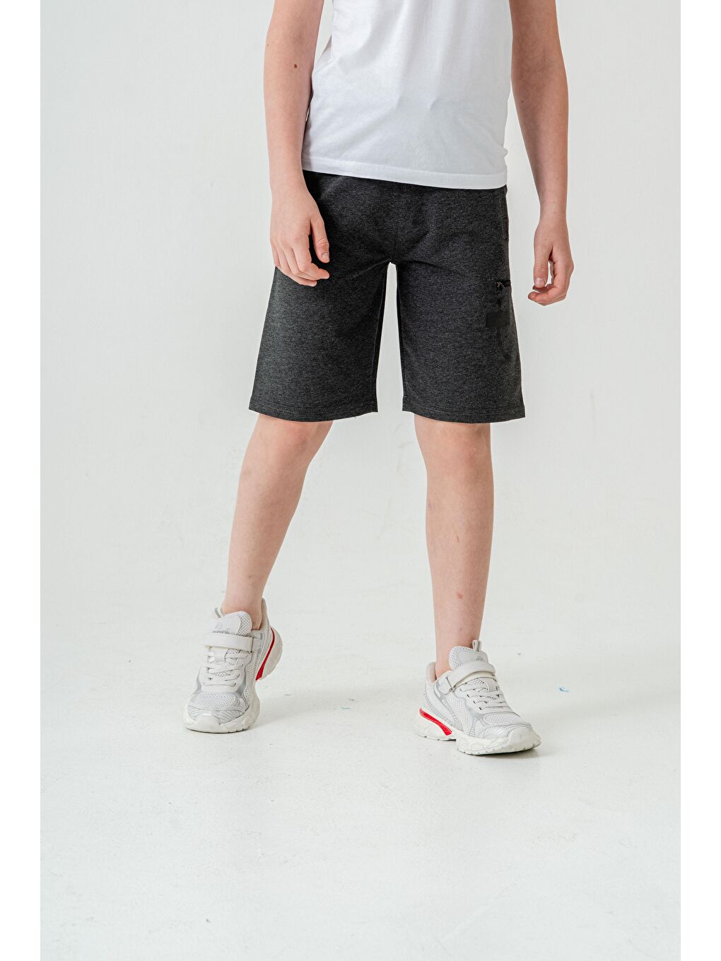 Antrasit Stay  Good Baskılı Cep Fermuarlı Erkek Çocuk Şort-4