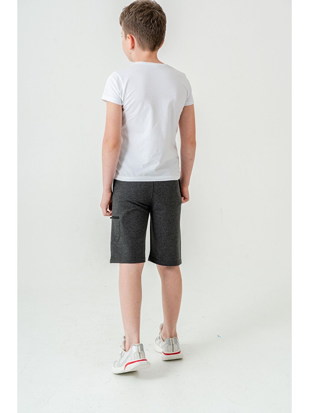 Antrasit Stay  Good Baskılı Cep Fermuarlı Erkek Çocuk Şort-7