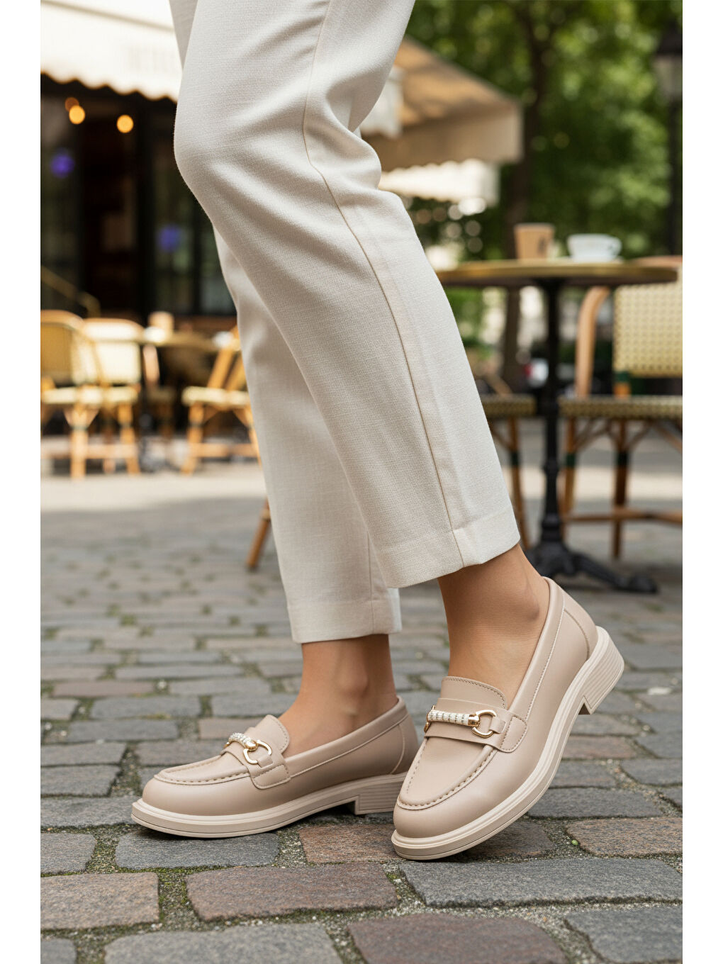 Bej Cilt Kadın Casual Ayakkabı 572441 Z-2