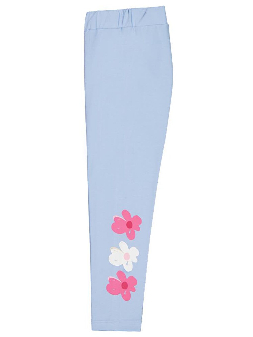 Girls Çiçek Baskılı 6-9 Yaş Tayt - Mavi 6-7 Yaş-1