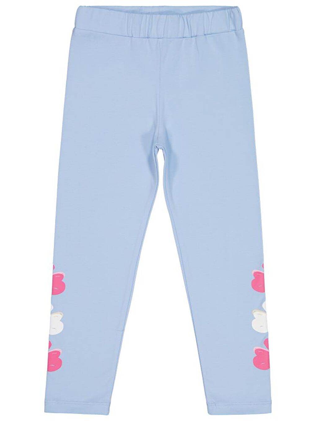 Girls Çiçek Baskılı 6-9 Yaş Tayt - Mavi 6-7 Yaş-2