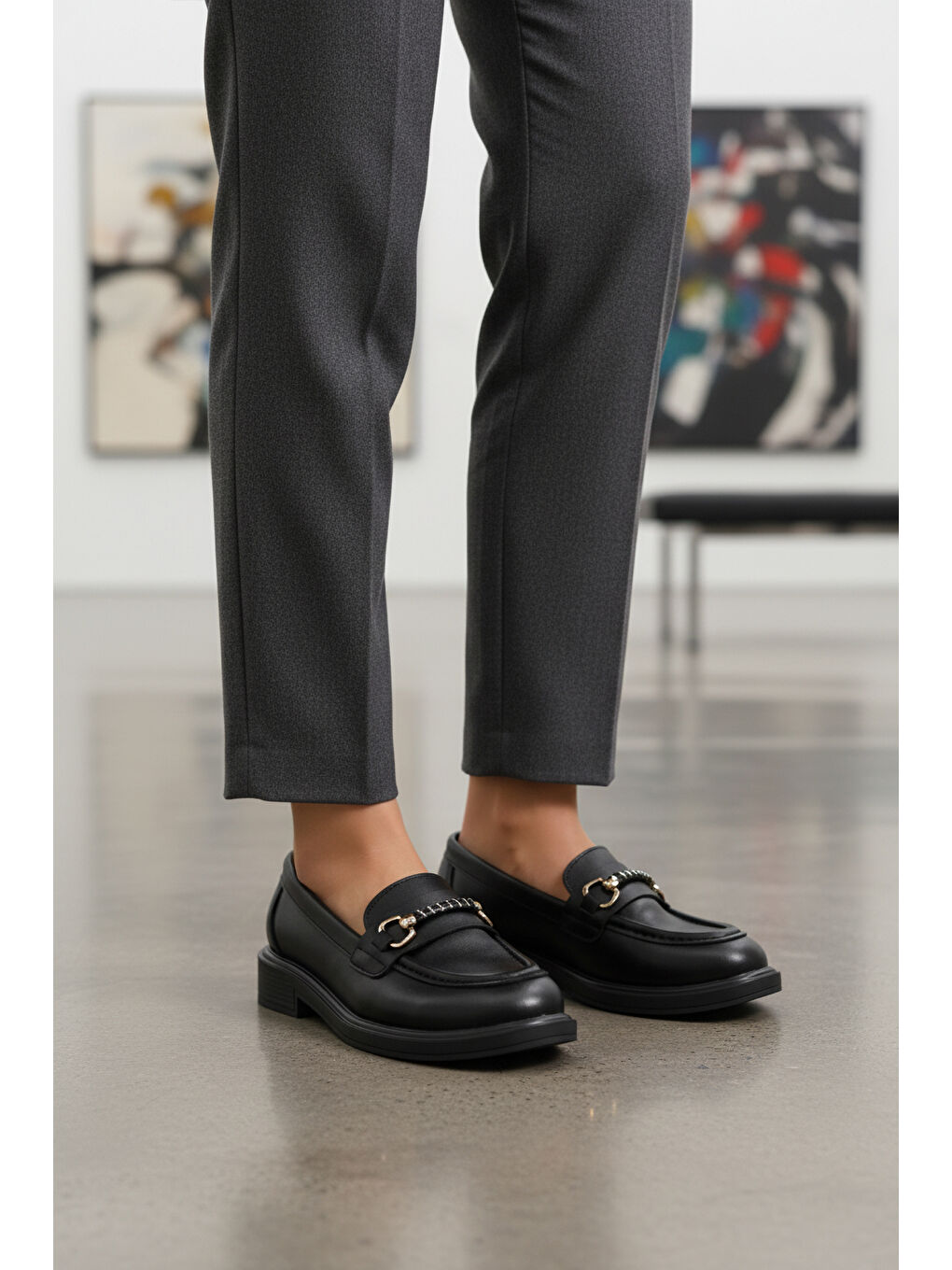 Siyah Cilt Kadın Casual Ayakkabı 572441 Z-2