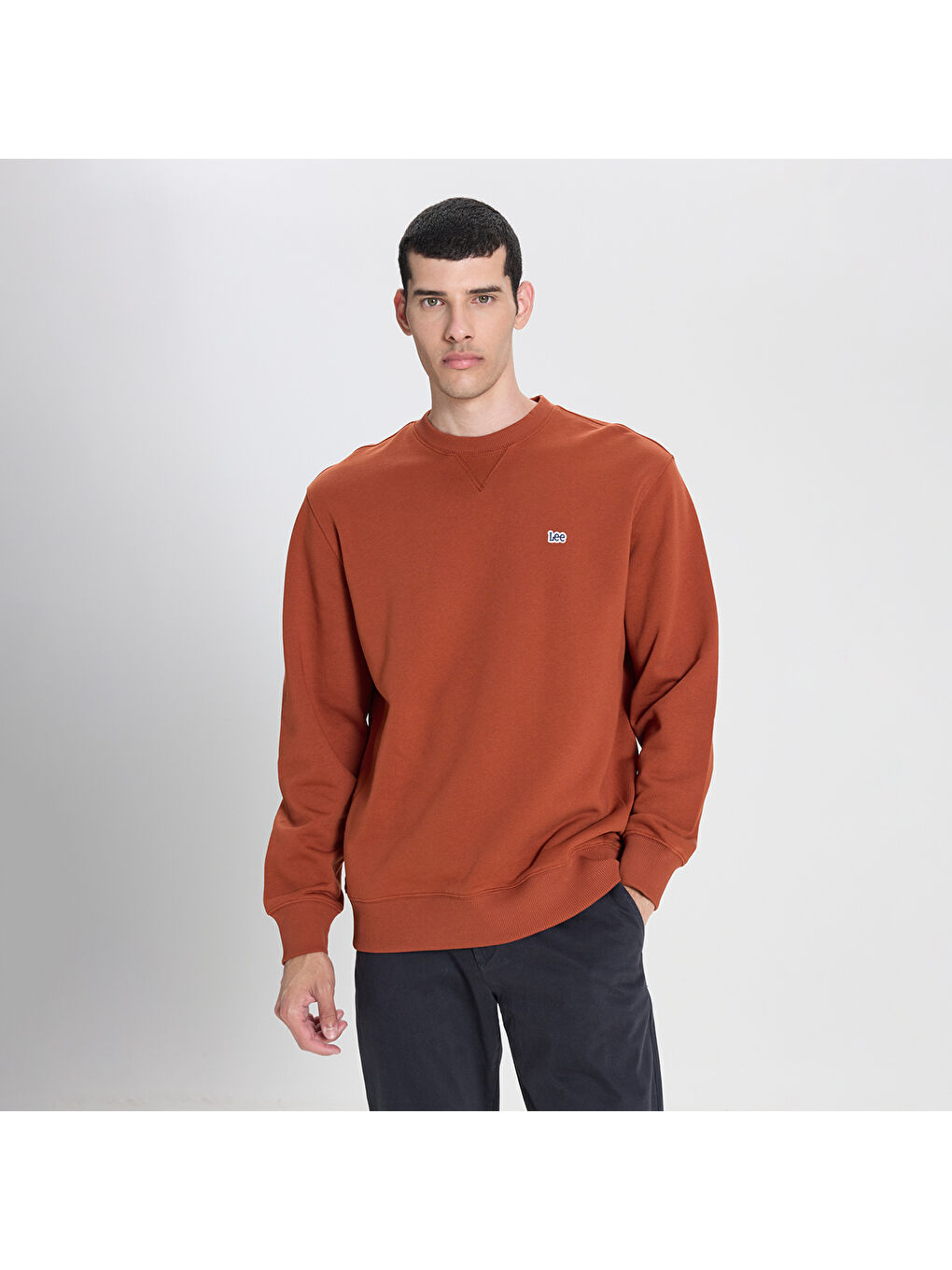 Lee Erkek Turuncu Yuvarlak Yaka Sweatshirt