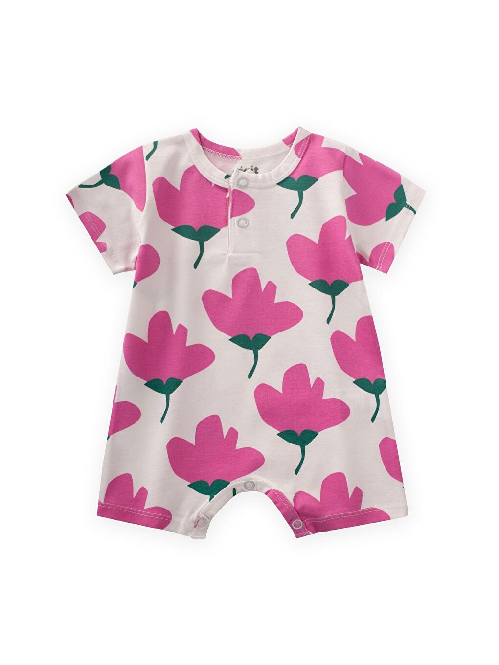 Beyaz Kız Çocuk Desenli Tulum