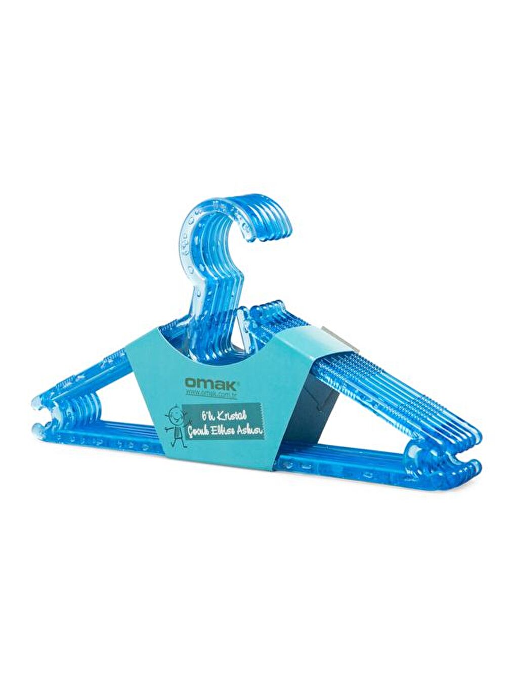 Karışık 6'lı Kristal Çocuk Elbise Askısı - Asorti