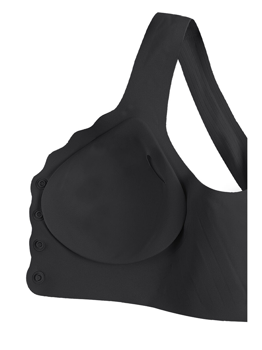 Siyah Balensiz Lazer Dikişsiz Kaplı Önden Kopçalı Sütyen Büstiyer-2