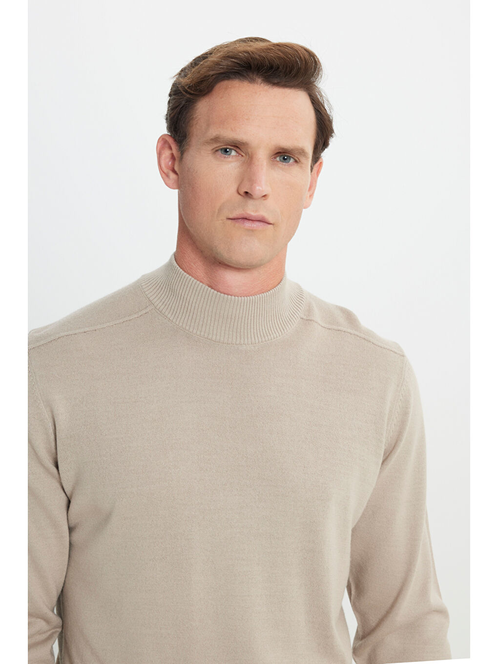 Erkek Lacivert Pamuklu Slim Fit Dar Kesim Diagonal Desenli Pileli Yan Cep Casual Pantolon-3