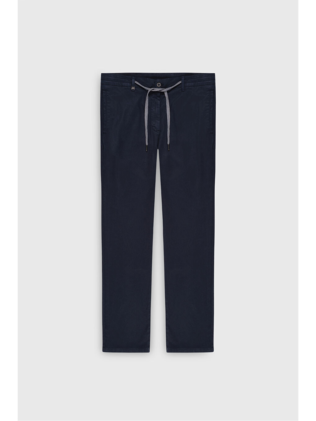 Erkek Lacivert Pamuklu Slim Fit Dar Kesim Diagonal Desenli Pileli Yan Cep Casual Pantolon-6