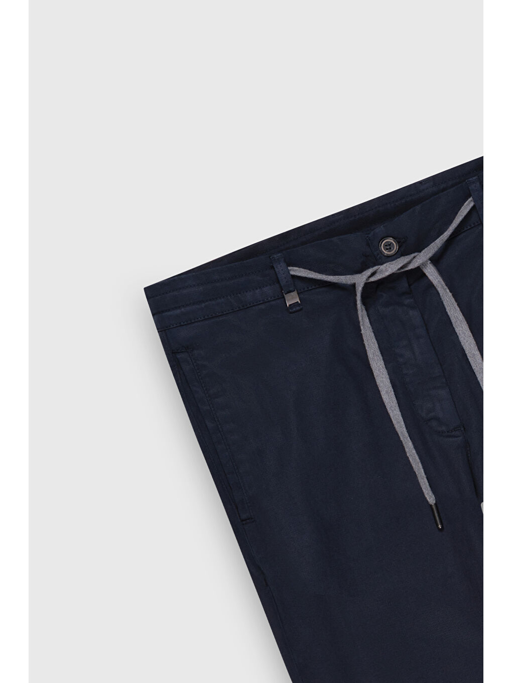 Erkek Lacivert Pamuklu Slim Fit Dar Kesim Diagonal Desenli Pileli Yan Cep Casual Pantolon-8