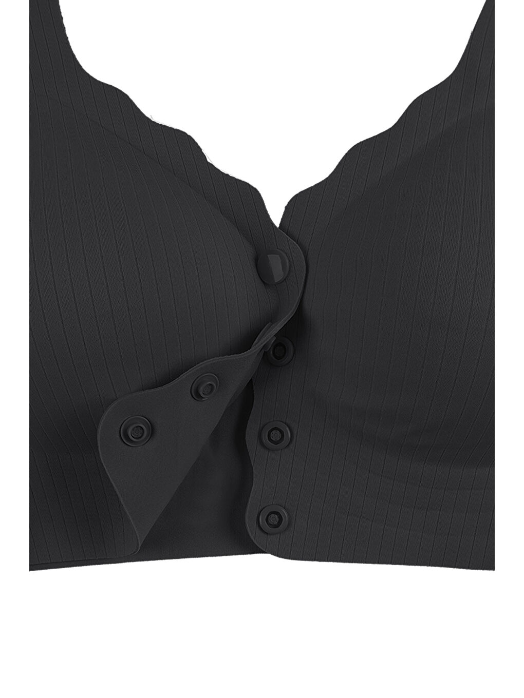 Siyah Balensiz Lazer Dikişsiz Kaplı Önden Kopçalı Sütyen Büstiyer-3