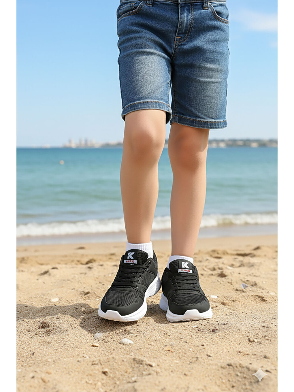 Siyah Dima Fileli Faylon Taban Erkek Çocuk Spor Ayakkabı-2