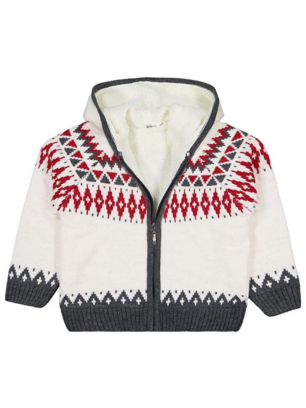 Girls Etnik Desenli 6-9 Yaş Hırka - Bej 7-8 Yaş-2