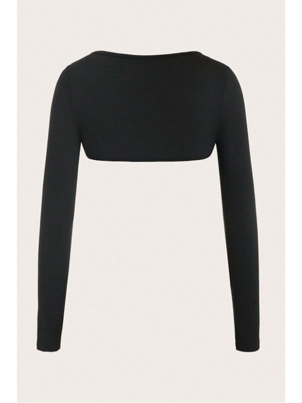 Siyah Kadın Uzun Kollu Crop Bolero Bluz – Esnek Kumaş, ve Modern Tasarım-1