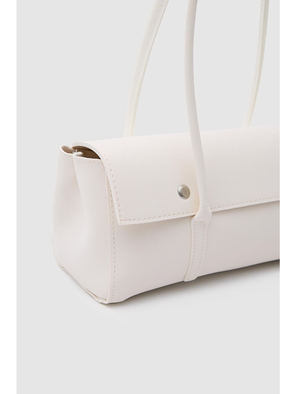 Ekru Mari Vintage Baget Çanta Krem-3