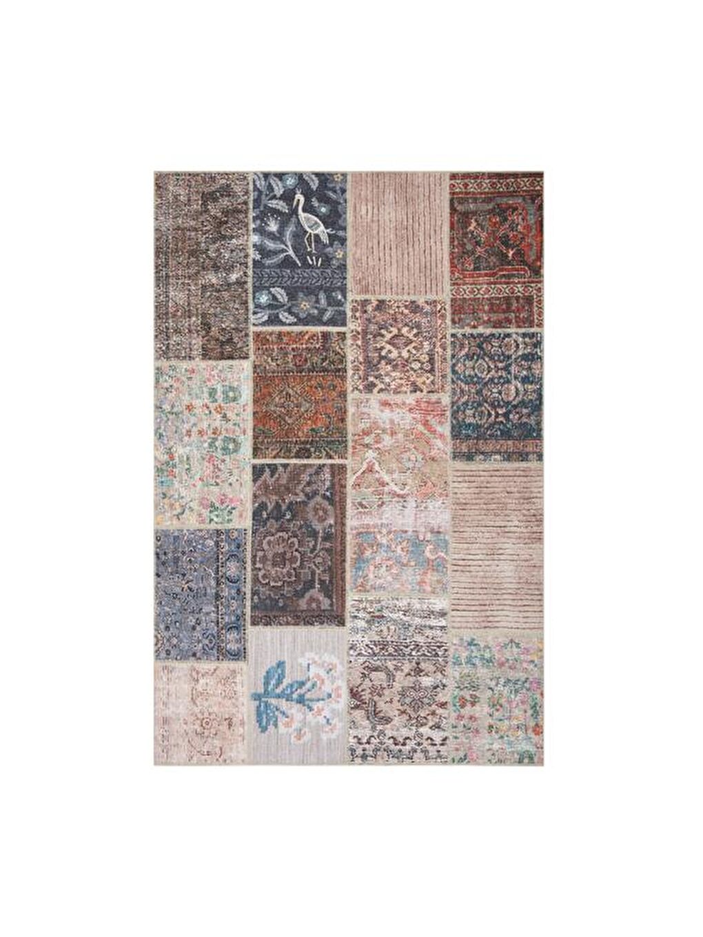 Karışık Patchwork Halı - Asorti - 120x180 cm