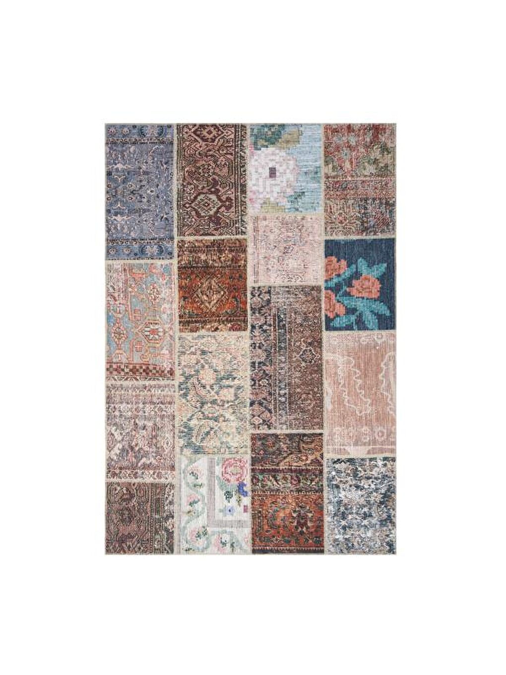 Karışık Patchwork Halı - Asorti - 120x180 cm-2
