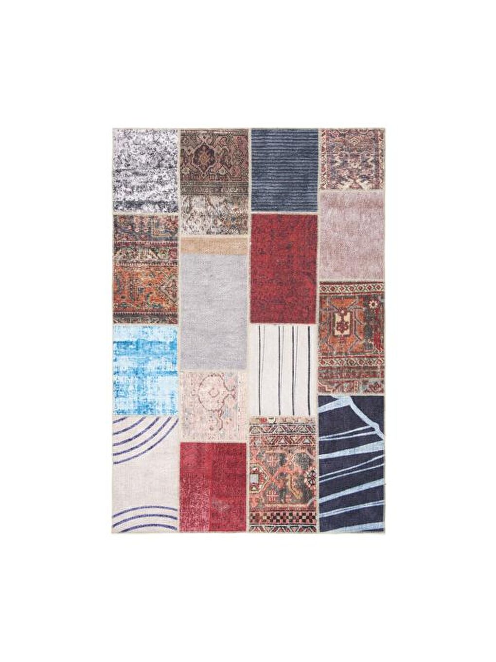 Karışık Patchwork Halı - Asorti - 120x180 cm-5
