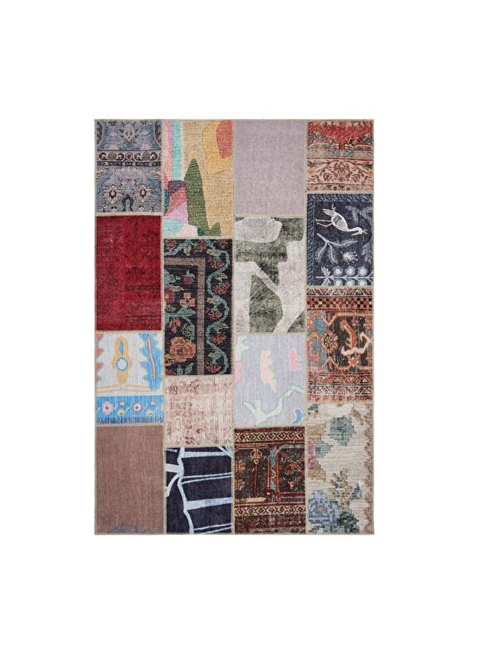 Karışık Patchwork Halı - Asorti - 120x180 cm-6