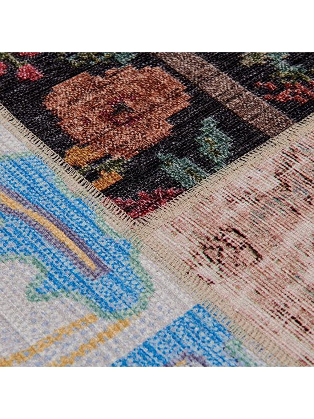 Karışık Patchwork Halı - Asorti - 120x180 cm-7