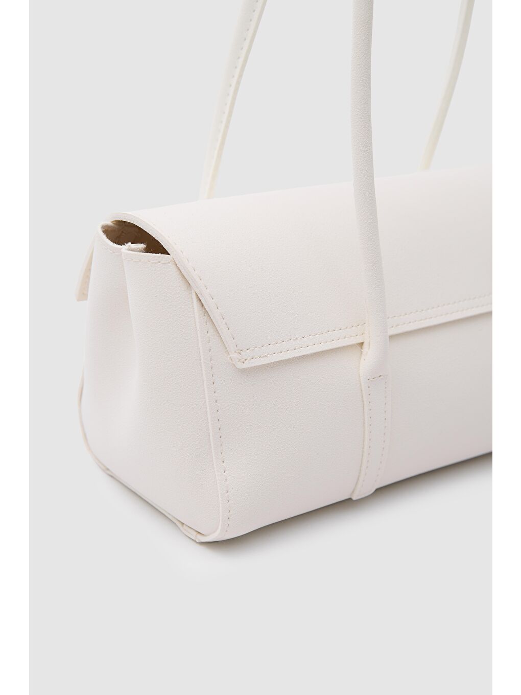 Ekru Mari Vintage Baget Çanta Krem-4