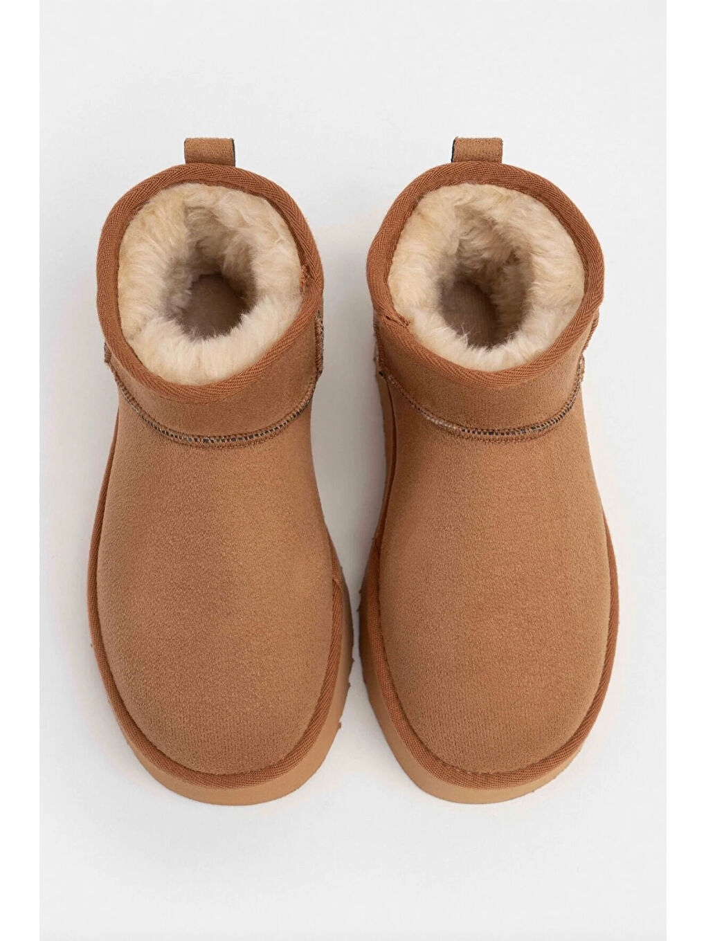 Kahverengi İçi Kürklü Kalın Taban Kısa Süet Bot-2