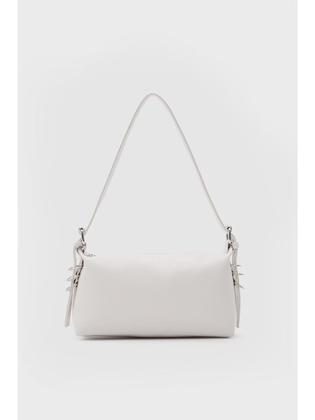 Ekru Loop Halka Detaylı Baget Çanta Krem