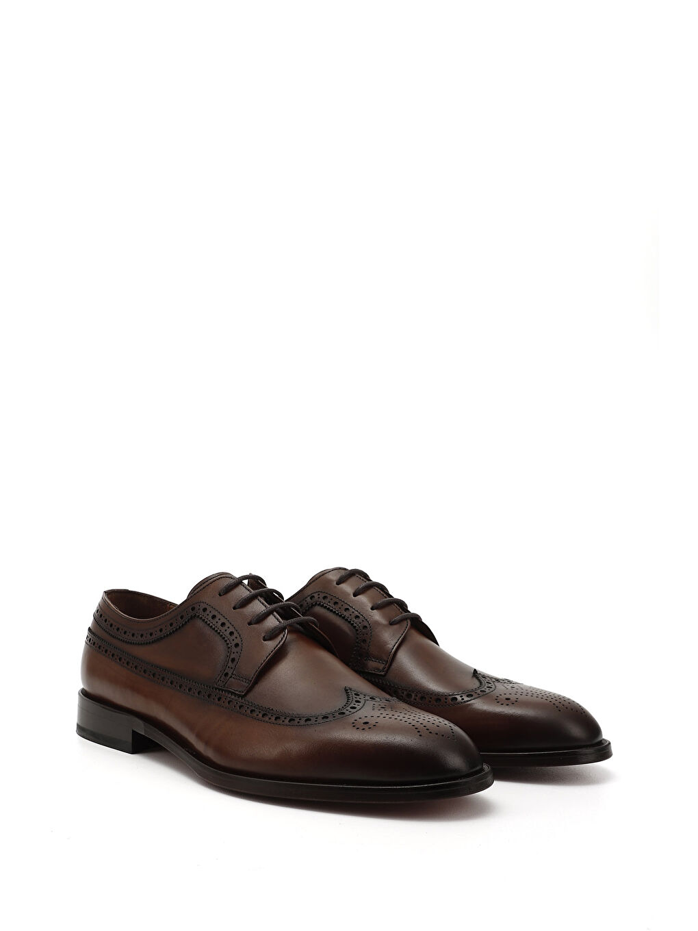 Erkek HAKİ-TABA Bağcıklı Kösele Taban Hakiki Deri Klasik Ayakkabı-1