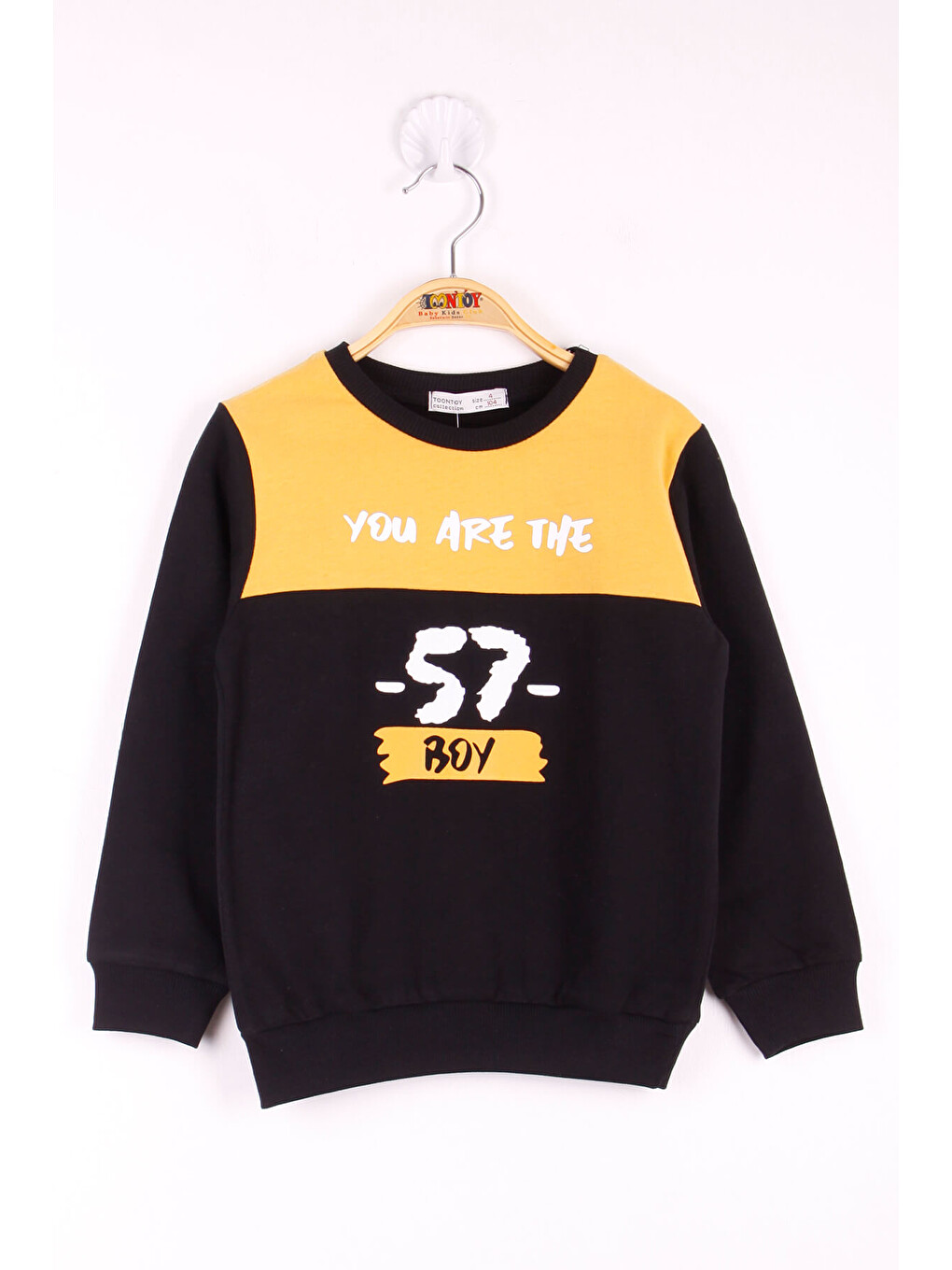 Sarı Erkek Çocuk 57 Baskılı Garnili Sweatshirt