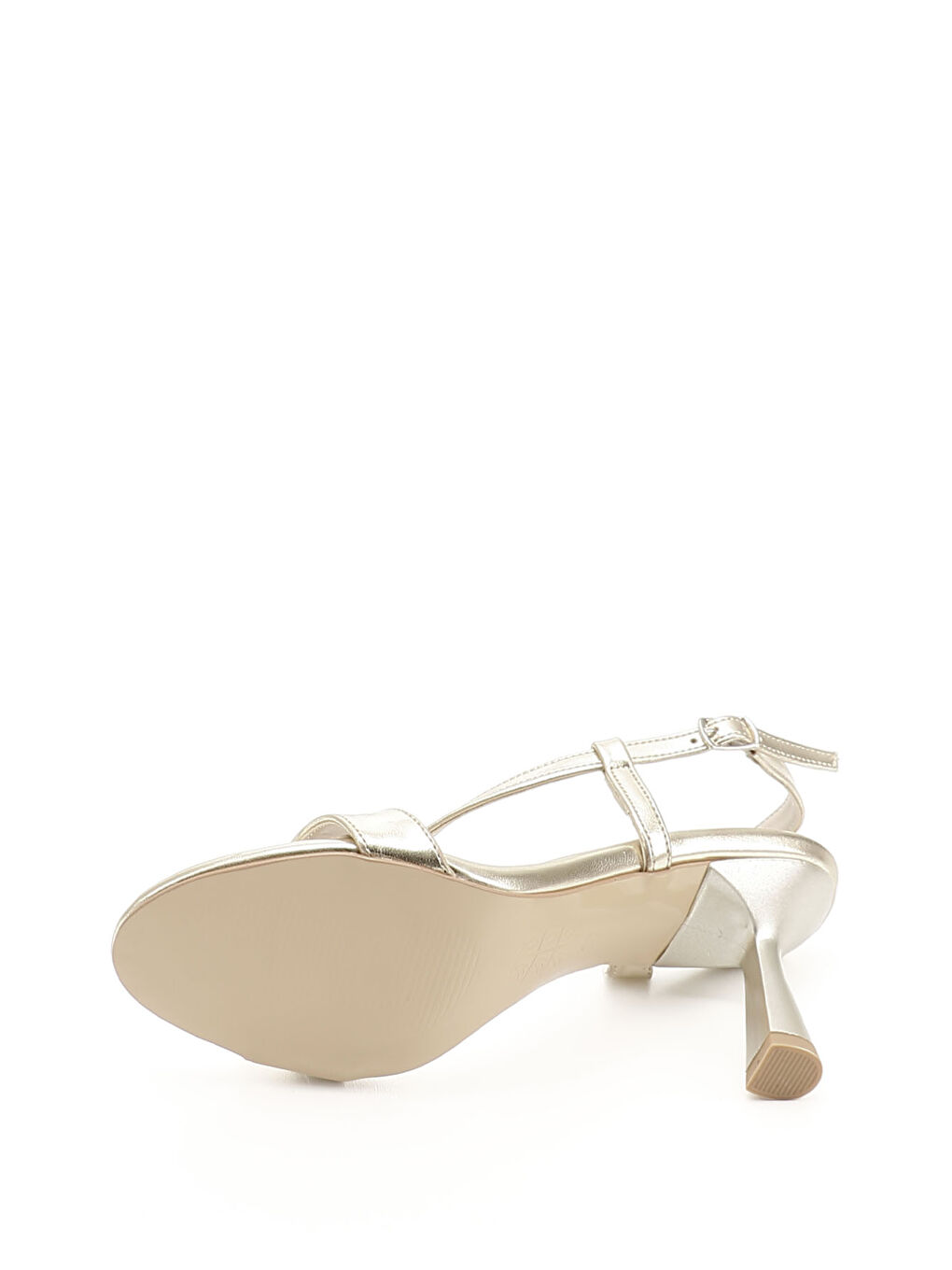 Sarı Kadın ALTIN Bantlı Kadeh Ökçe Sandalet-3