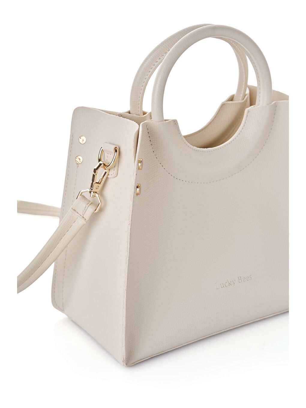 Ekru Kadın Çapraz Askılı El ve Omuz Çantası-2