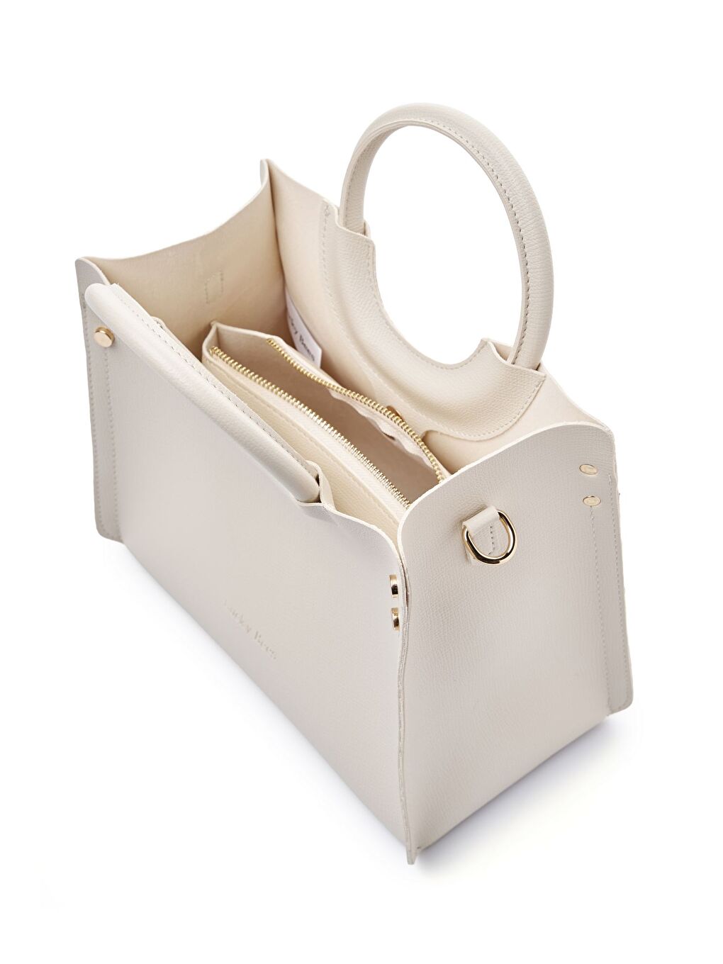Ekru Kadın Çapraz Askılı El ve Omuz Çantası-4