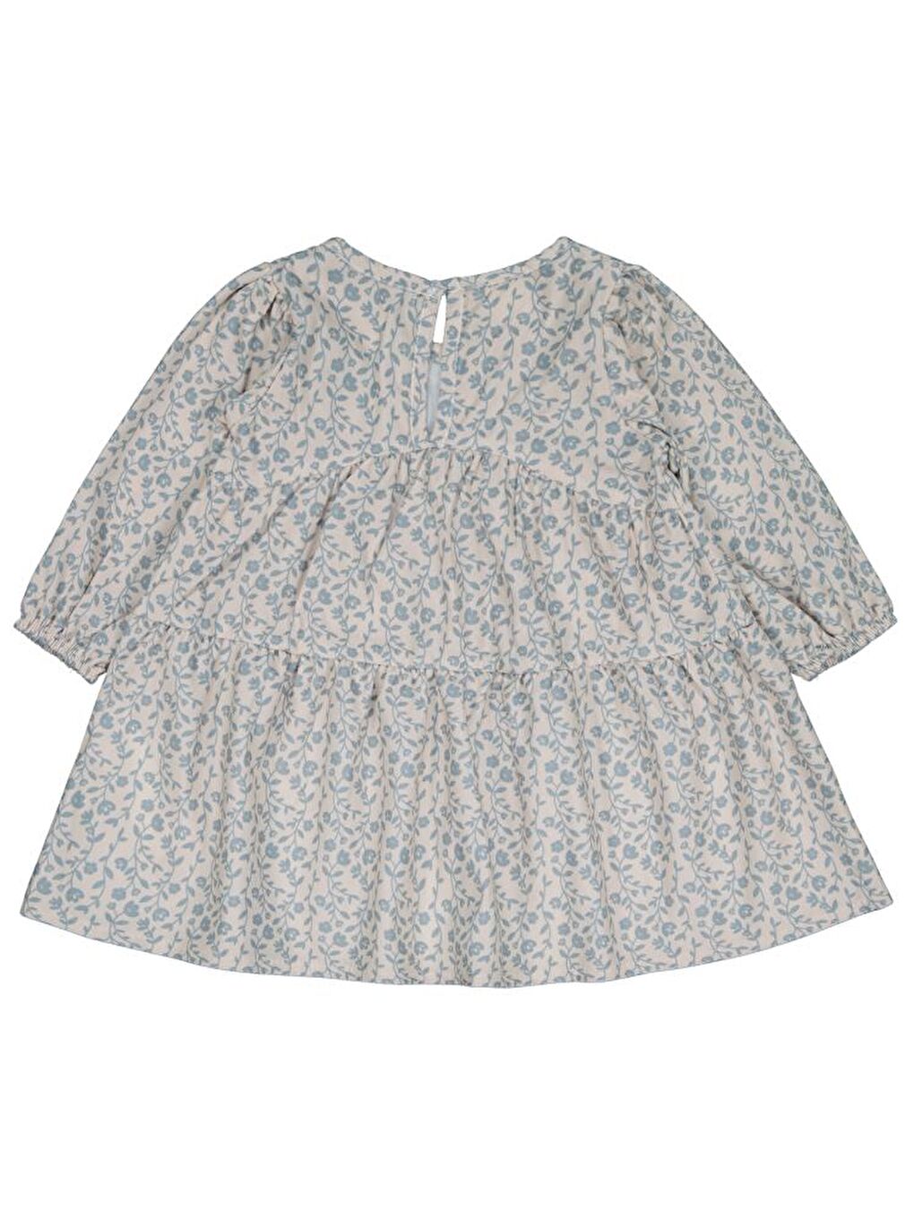 Baby Çiçek Baskılı 6-18 Ay Elbise - Mavi 18-24 Ay-1