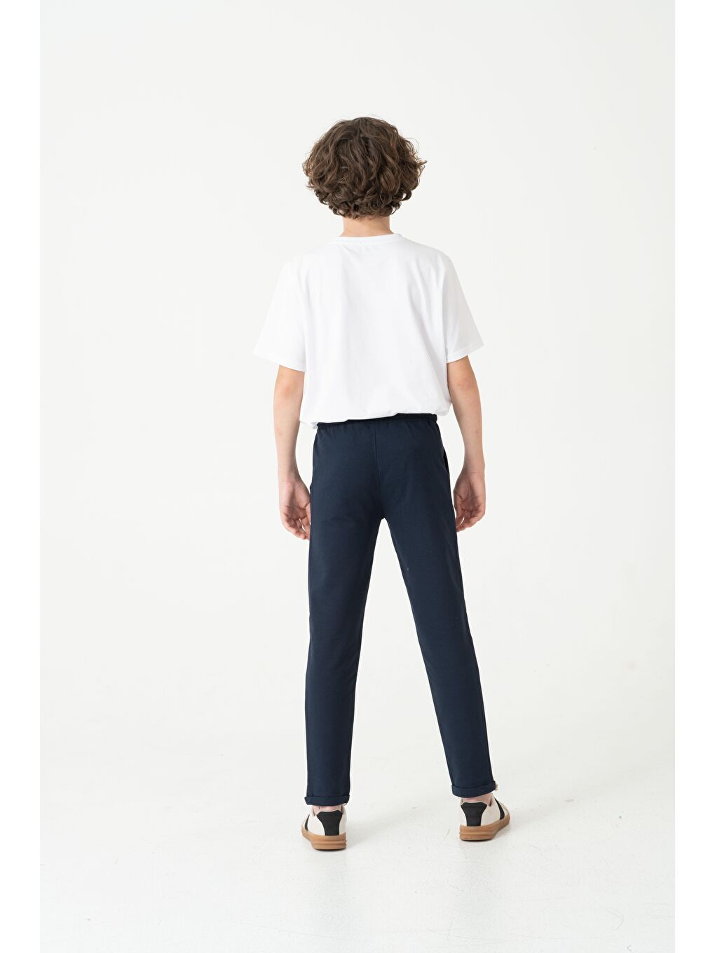 Lacivert Duble Paça Kemer Düğmeli Erkek Çocuk Eşofman Altı-10