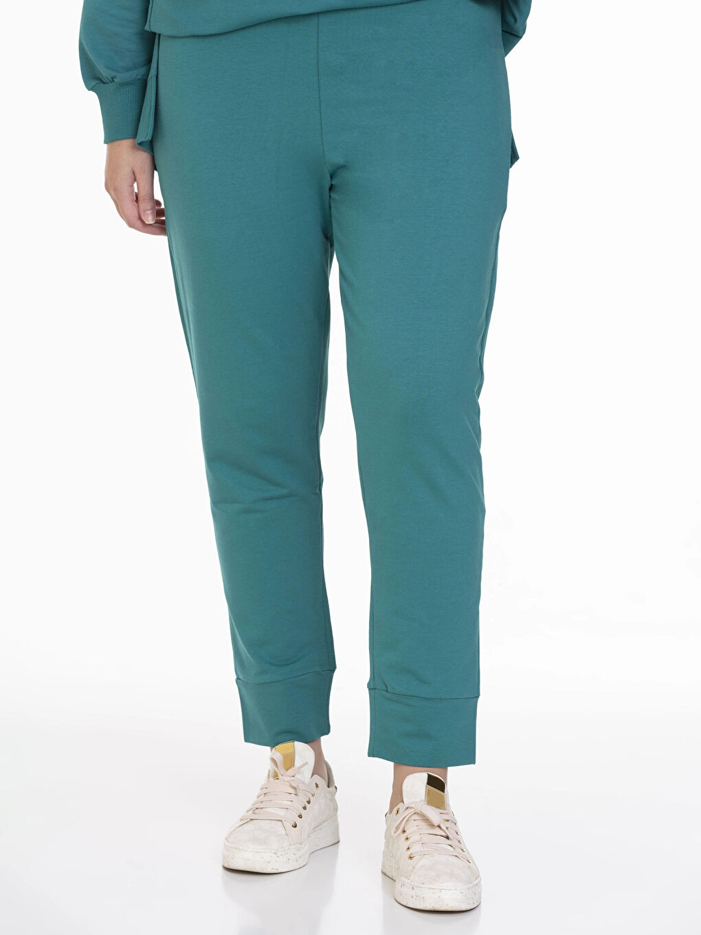 Yeşil Beli Lastikli Kadın Eşofman Altı N002-2