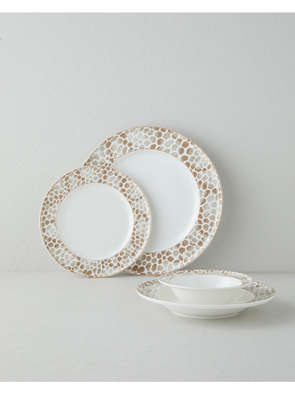 Tierra Bone Porselen Yemek Takımı 24 Parça 6 Kişilik Kahverengi