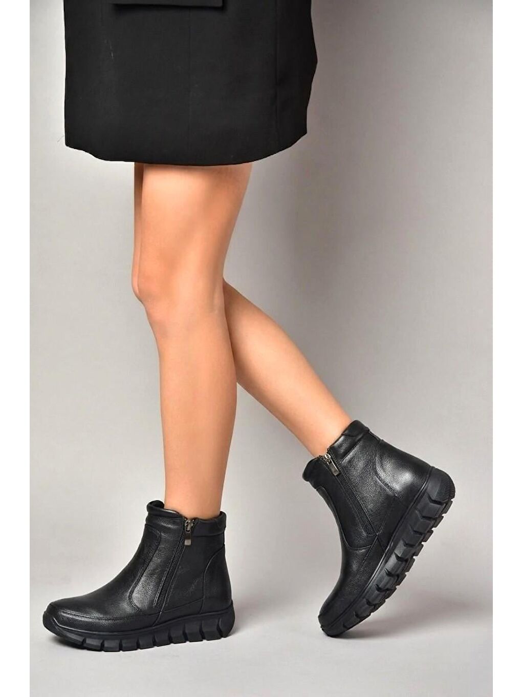 Bordo Siyah Kadın Bot N555380703-1