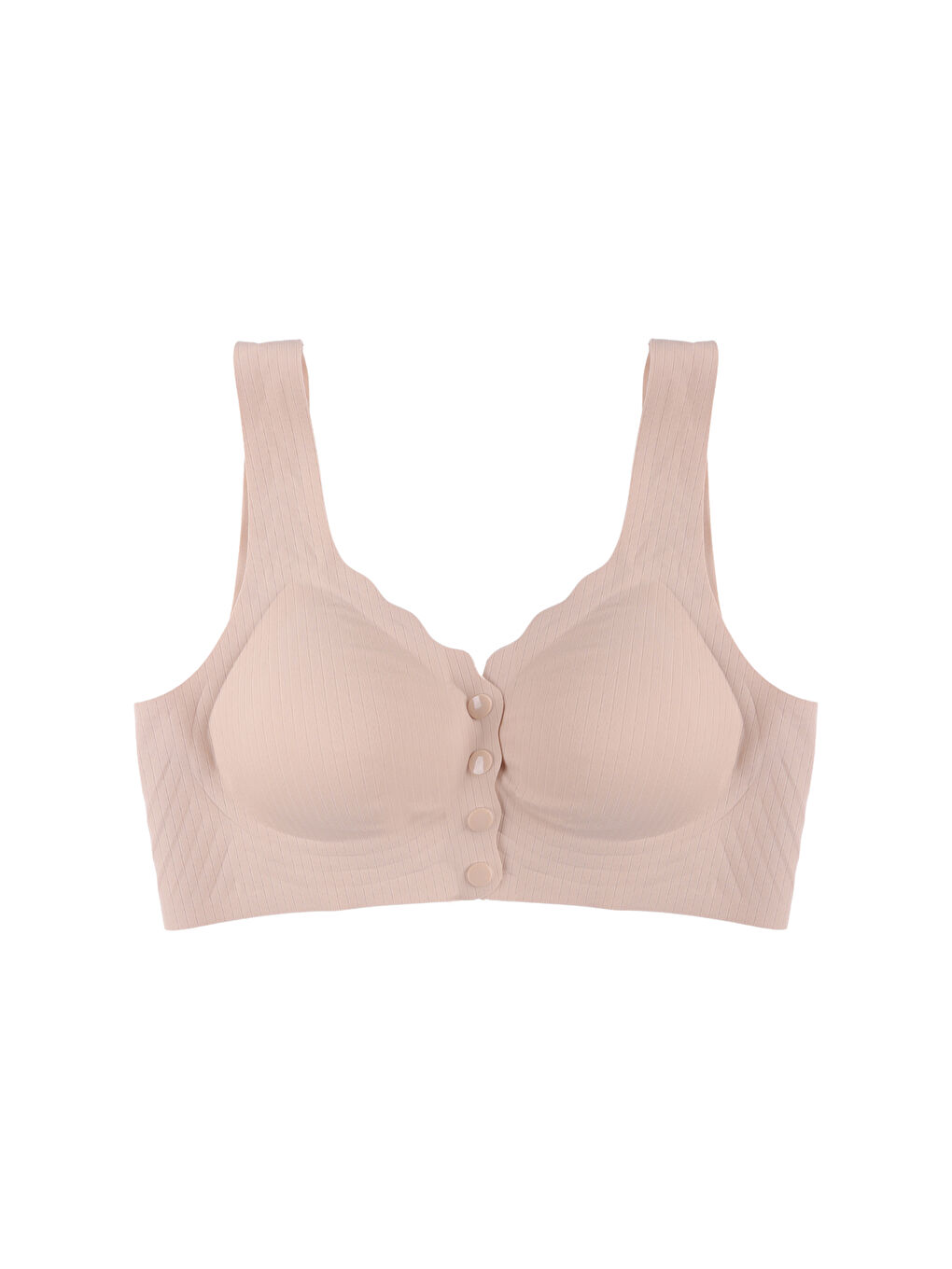 Ekru Balensiz Lazer Dikişsiz Kaplı Önden Kopçalı Sütyen Büstiyer