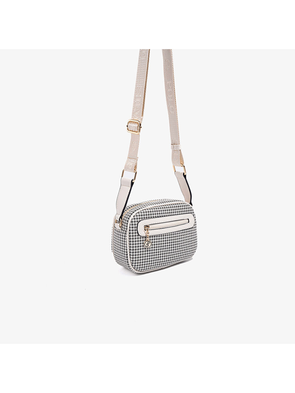 Bej Kadın SP1111-M204 SILVER POLO Çapraz Çanta Siyah-Kemik-3