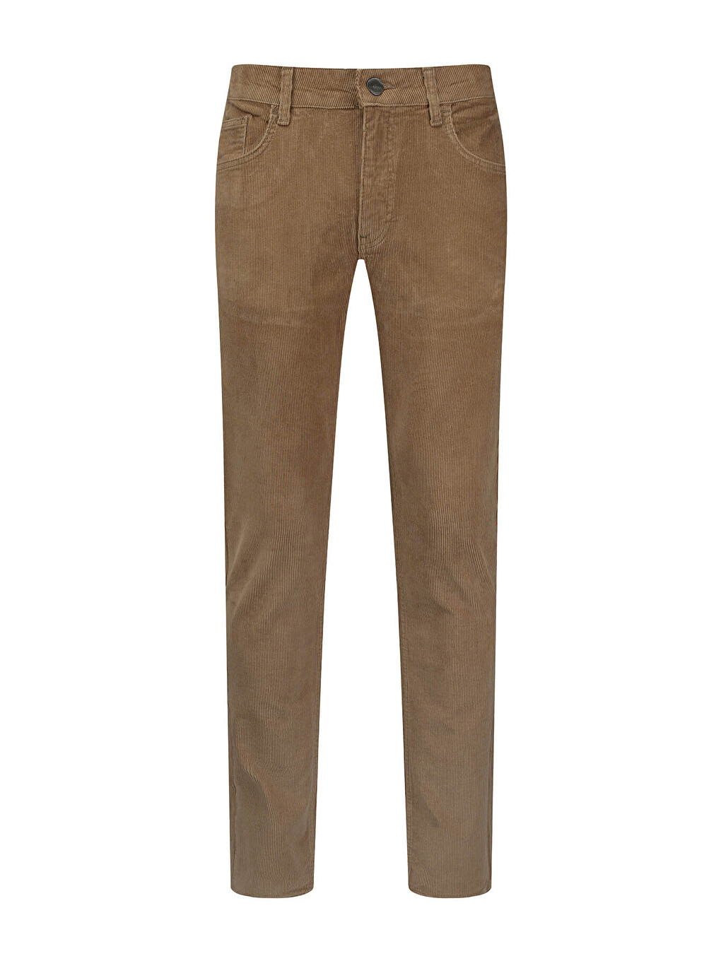 Kahverengi Camel Rahat Kesim 5 Cep Pamuklu Casual Kadife Pantolon