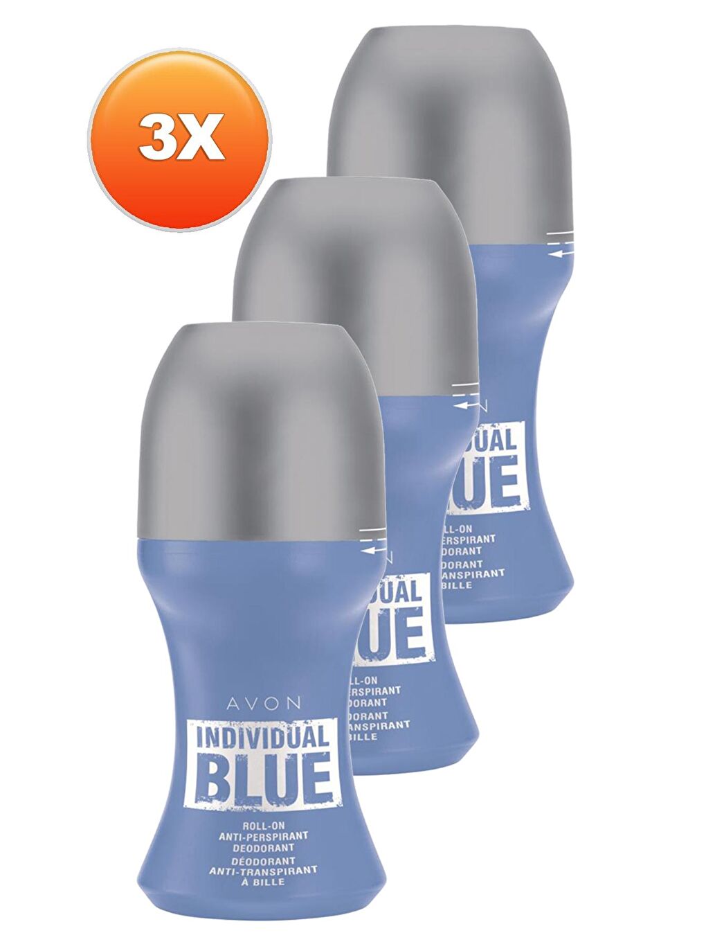 AVON Renksiz Individual Blue Erkek Rollon 50 ml 3'lü Set - 1