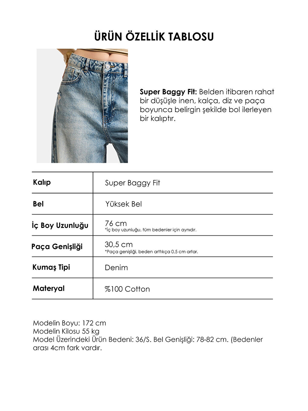 Mavi Kadın Jean Rengi 12s6-32 Süper Baggy Fit Yırtık ve Nakış Detaylı Özel Tasarım Denim Jean-4