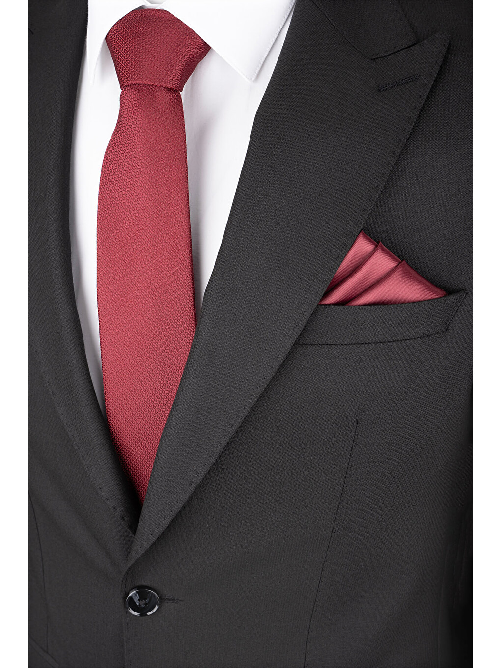 Siyah Slim Fit Sivri Yaka Klasik Takım Elbise-1