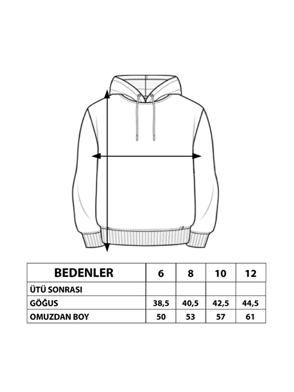 Gri Erkek Çocuk Garnisi Baskılı Kapüşonlu Sweatshirt-2