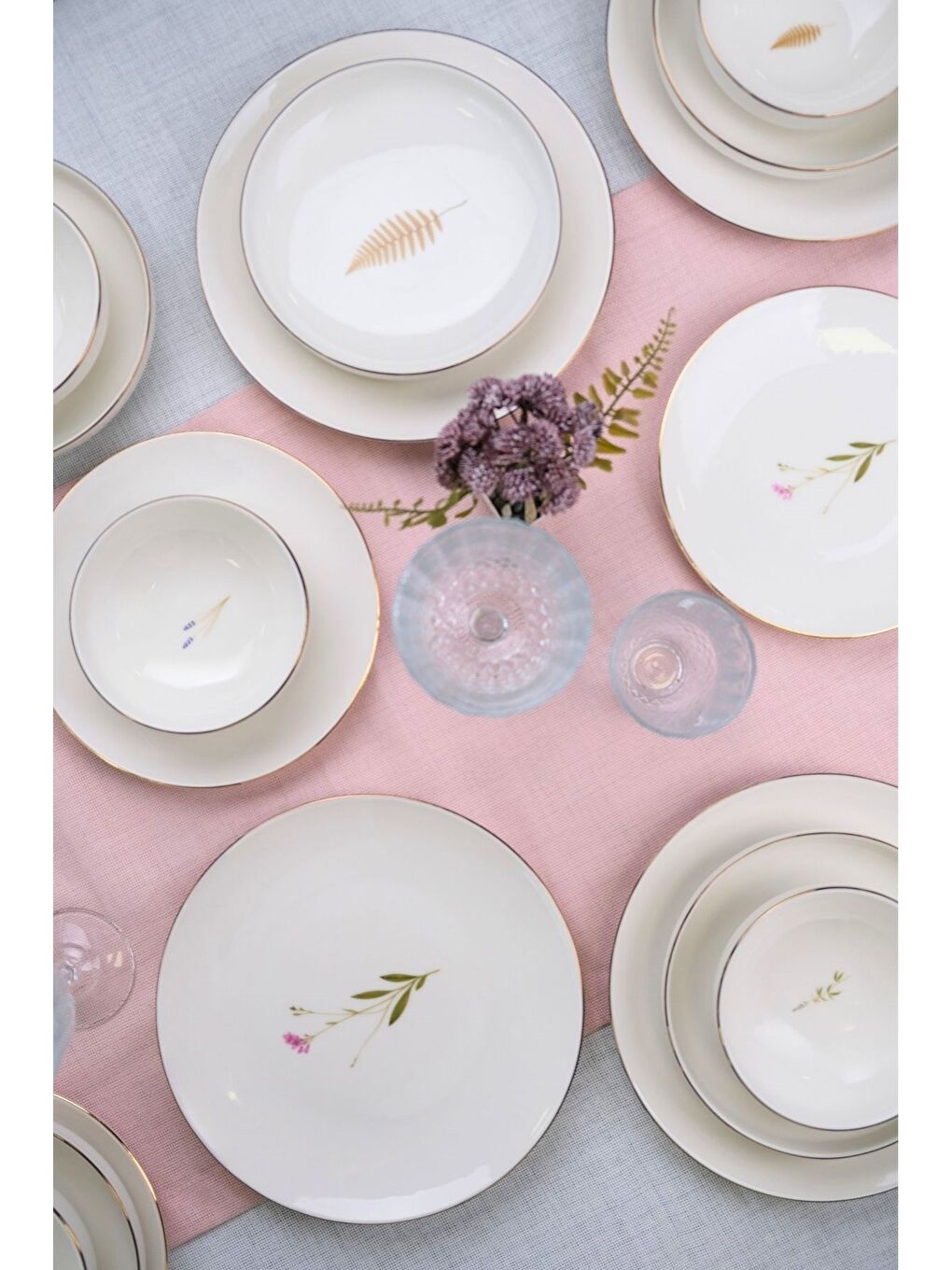 Karışık Porselen Natura Altın Yaldızlı Yemek Takımı 6 Kişilik 24 Parça-4