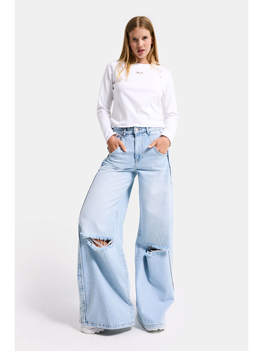 Mavi Kadın Ice 12s6-3 Palazzo Fit Yırtık Detaylı Tasarım Denim Jean-2