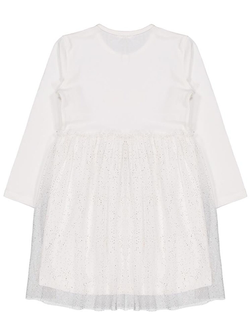 Girls Yıldızlı Rainbow Baskılı 6-9 Yaş Elbise - Ekru 6-7 Yaş-1