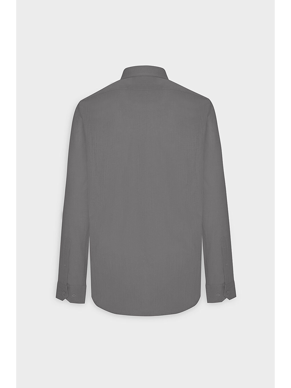 Erkek Antrasit %100 Pamuk Oxford Slim Fit Dar Kesim Düğmeli Yaka Flamlı Gömlek-8