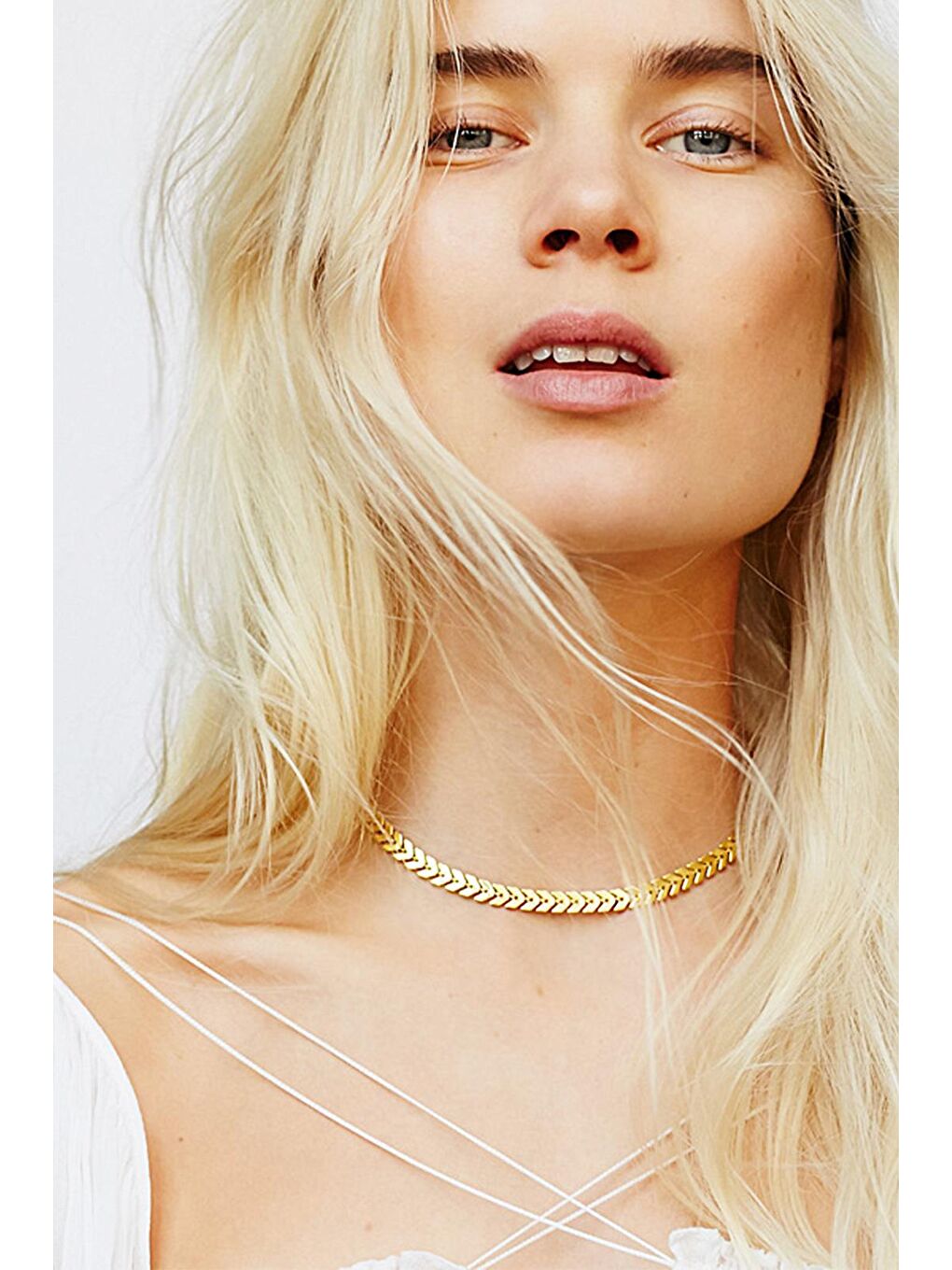 New Obsessions Sarı Gold Choo Choker Kolye