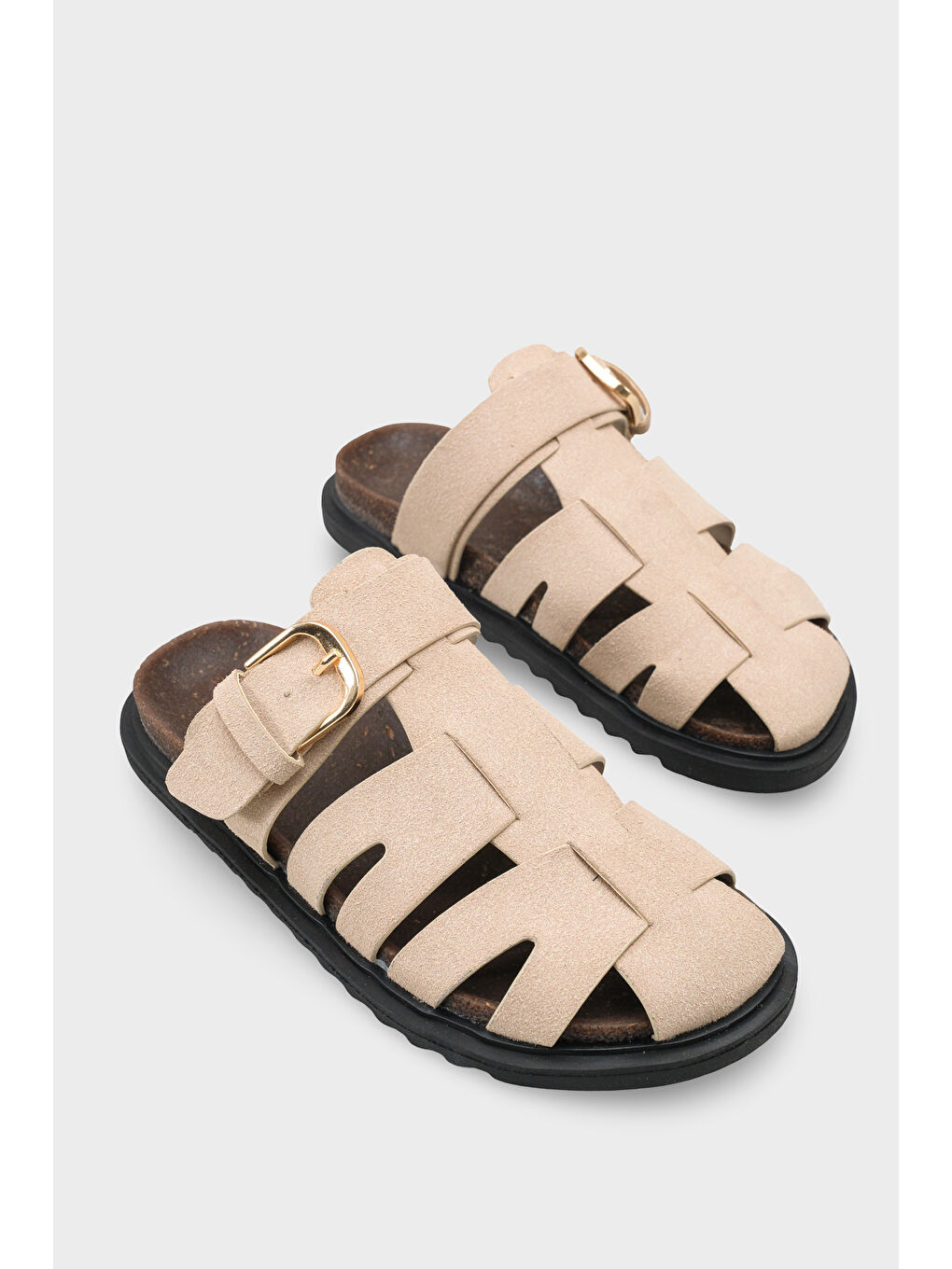 Bej Abbie Gladyatör Tokalı Kadın Terlik-1