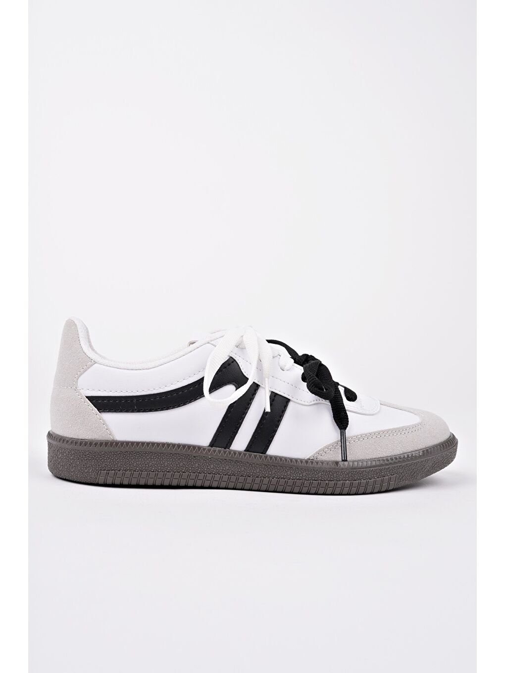 Muggo Beyaz RETRO Çift Bağcıklı Günlük Kadın Sneaker Spor Ayakkabı - 2